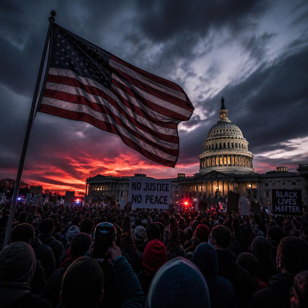 Modern photograph of the Capitol steps under low light, filed this week.