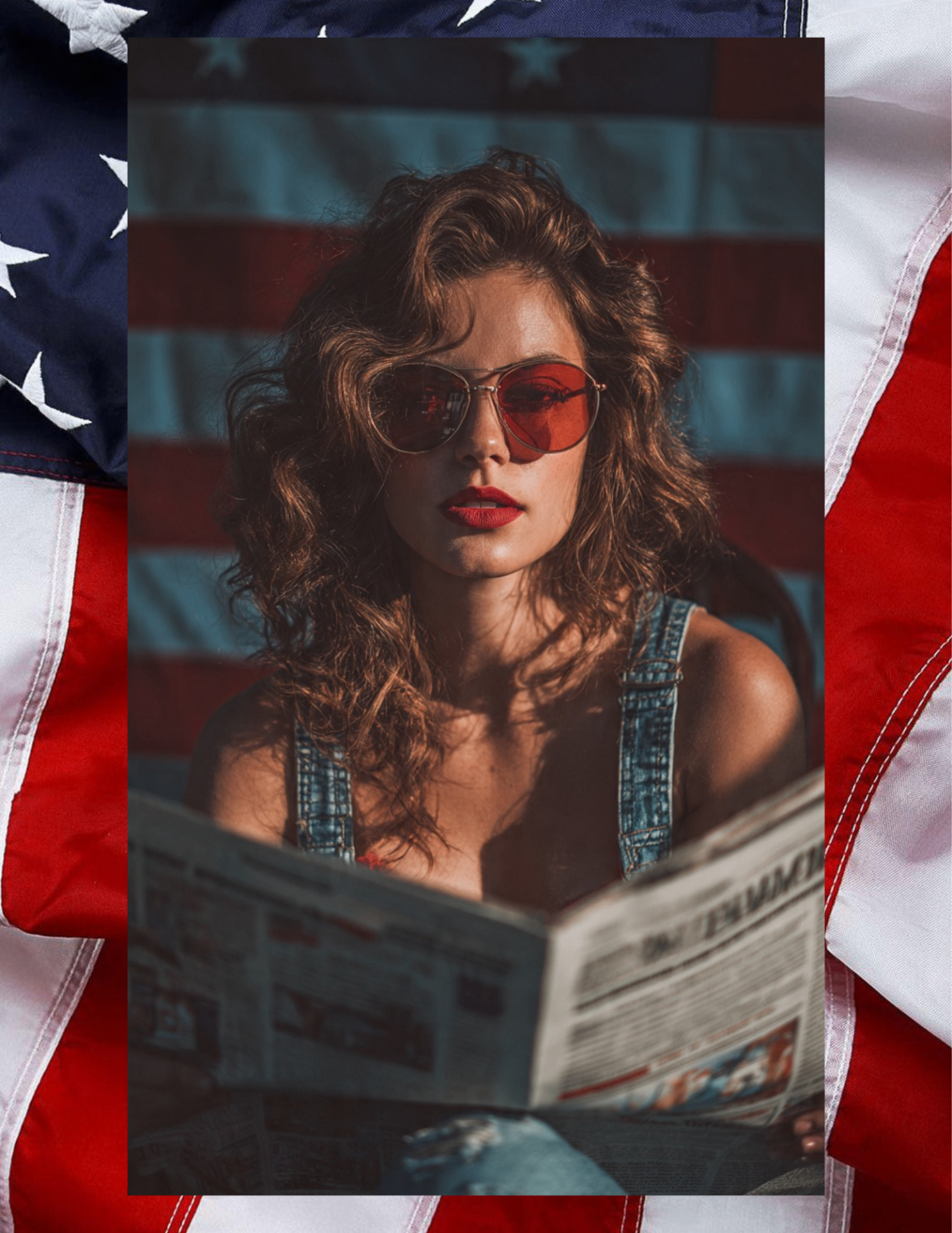 CmonSense Report Vol. 01, Issue 047 cover — a woman holding the American flag, set against the issue masthead.